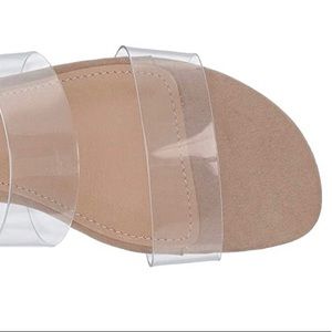 STEVE MADDEN Clear Double Straps Slip On Sandals